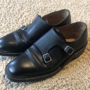 Visaruno Men’s black leather shoes.